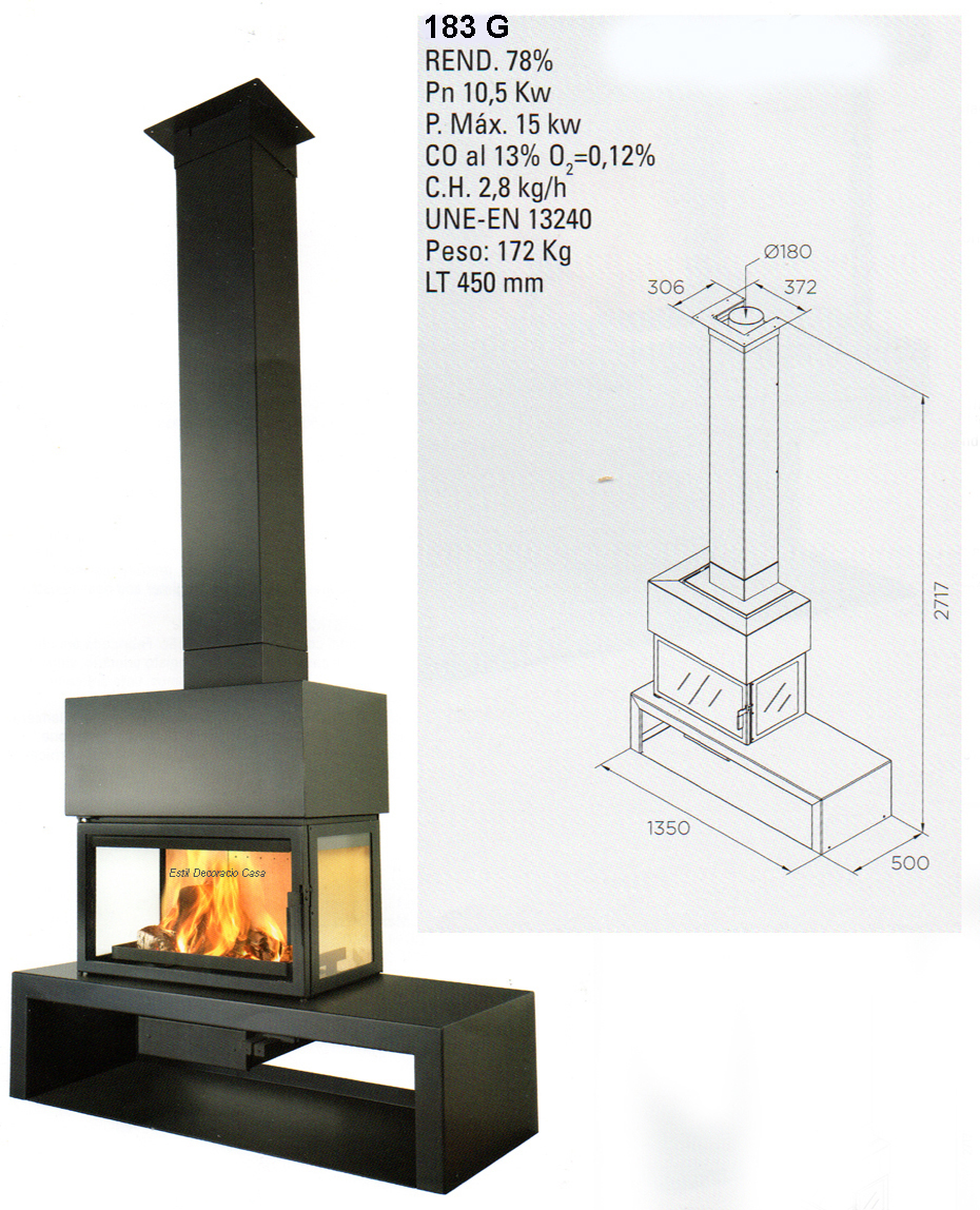 Insert à bois vue du feu sur 3 côtés, large foyer insert pas cher